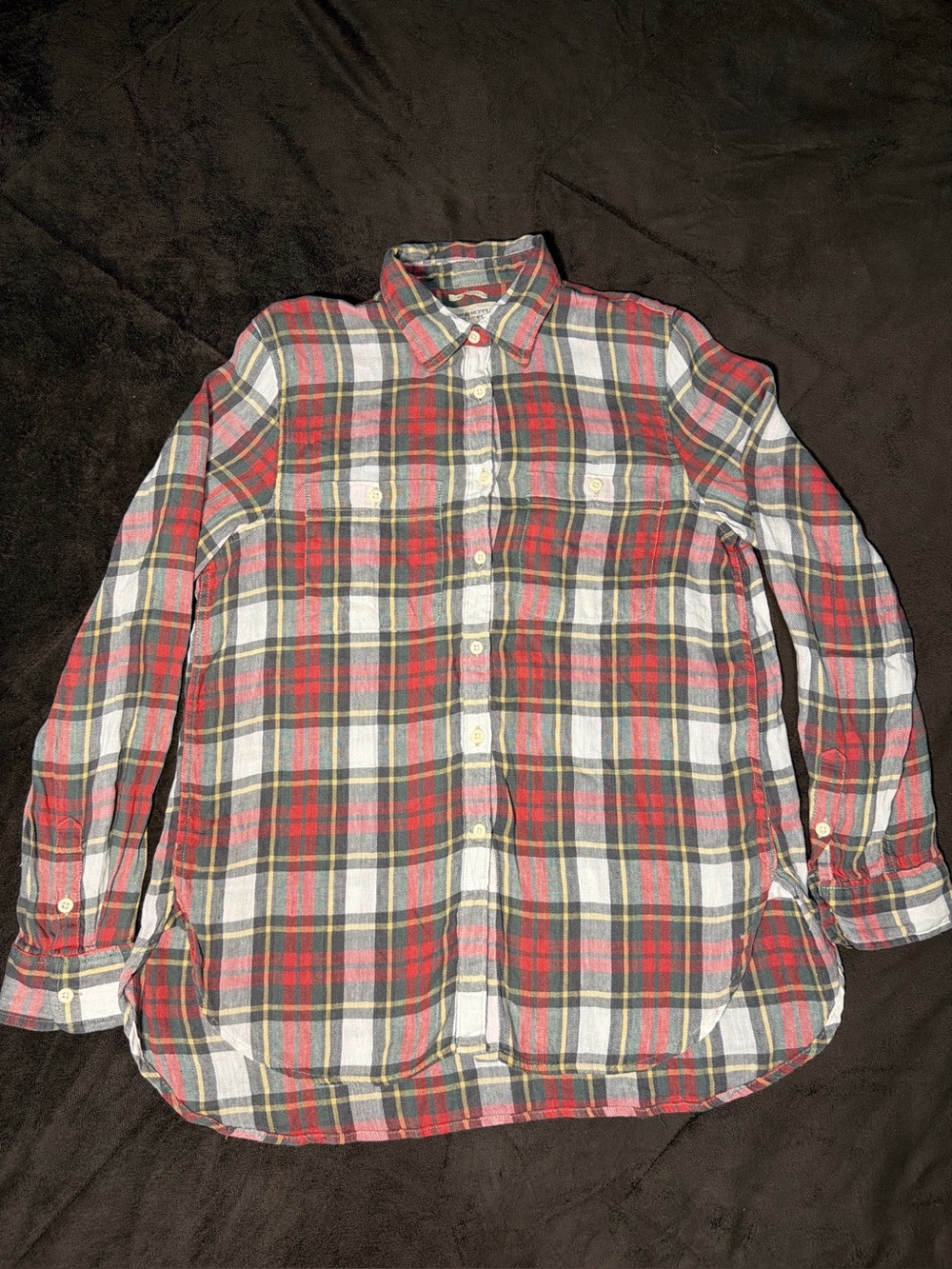 Ralph Lauren Red and Gray Plaid Button-Down Shirt